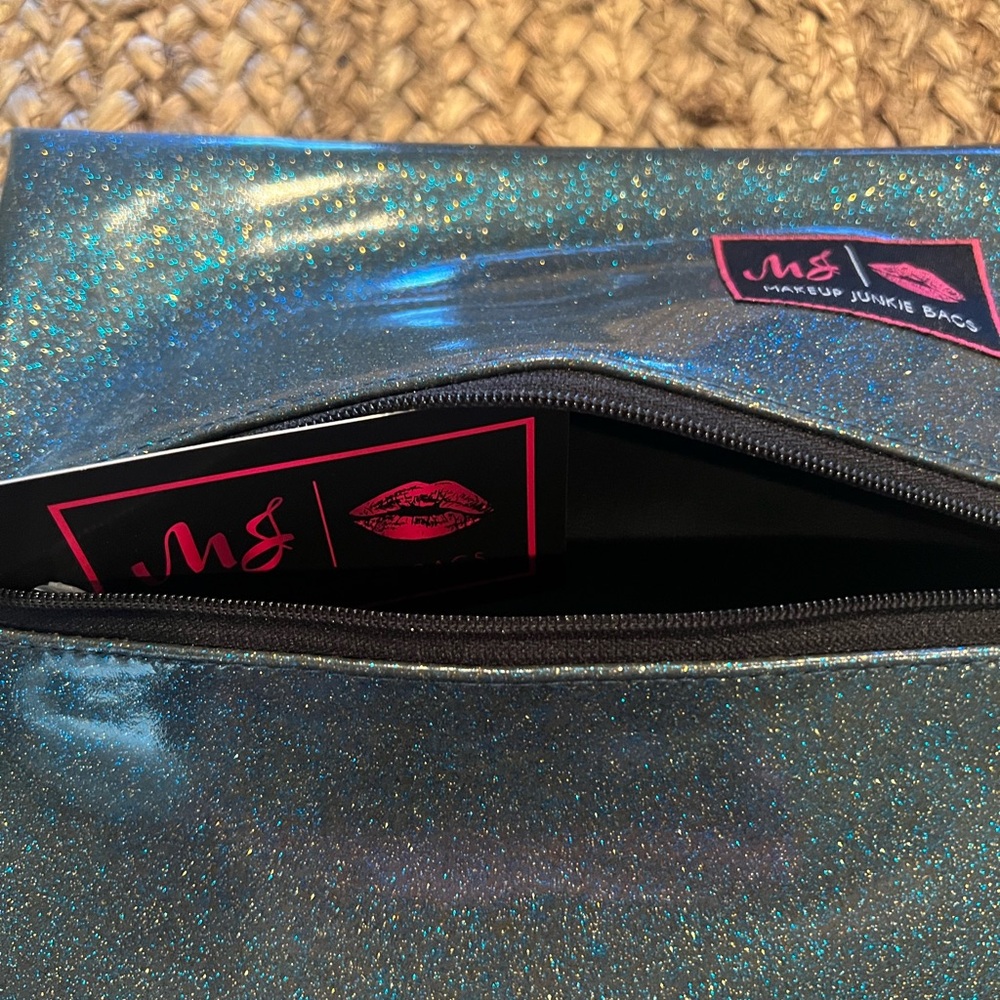 Small Midnight BlueMakeup Junkie Bags Glitter Clutch